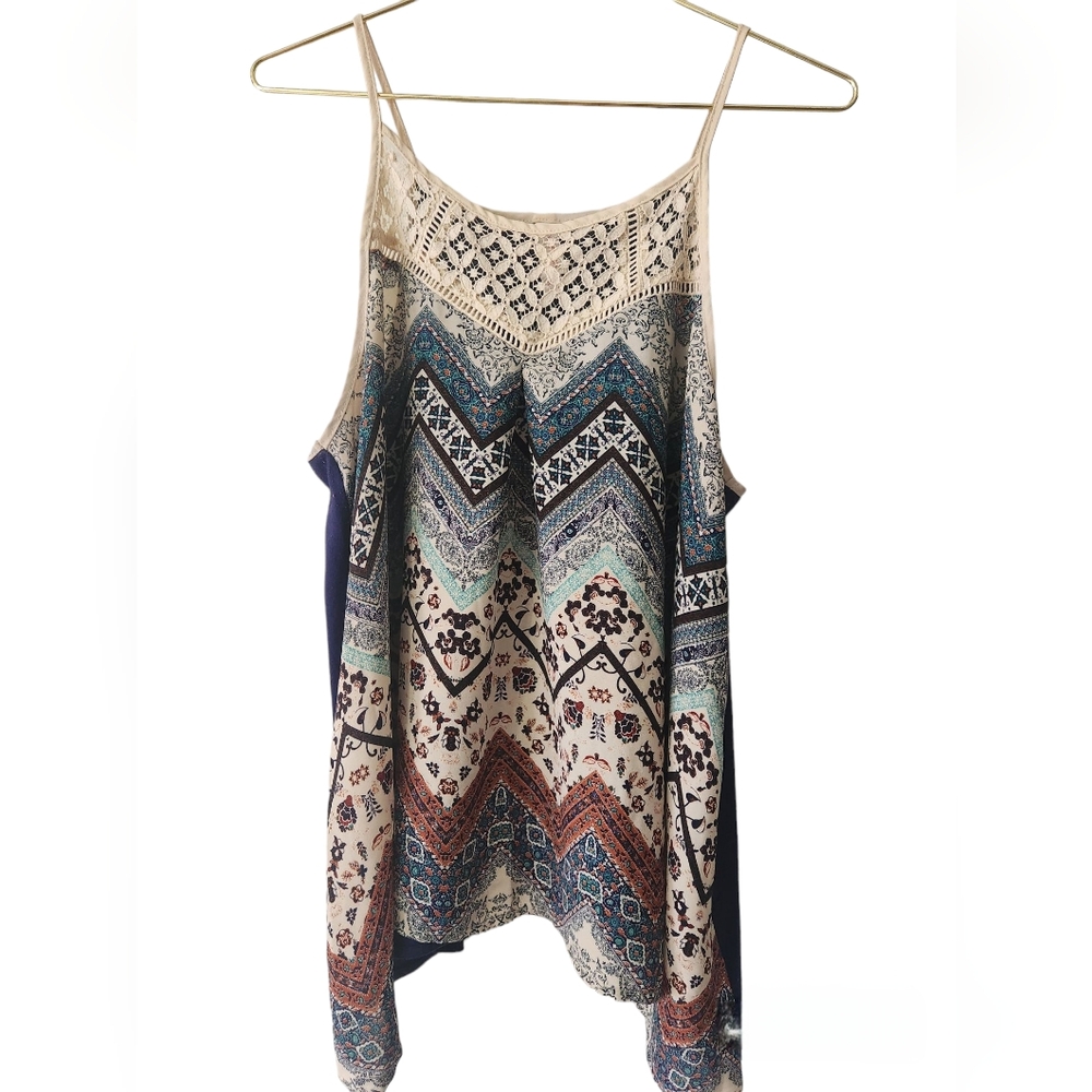 Women's Sleeveless Spaghetti Strap BoHo Tank Top, Size XXL